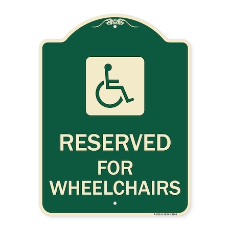 Reserved For Wheelchairs With Graphic Heavy-Gauge Aluminum Architectural Sign